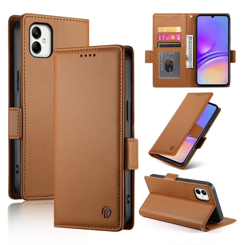 Samsung Galaxy A05 Magnetic Leather Wallet Case with Card Slots, Stand Function & Full Protection
