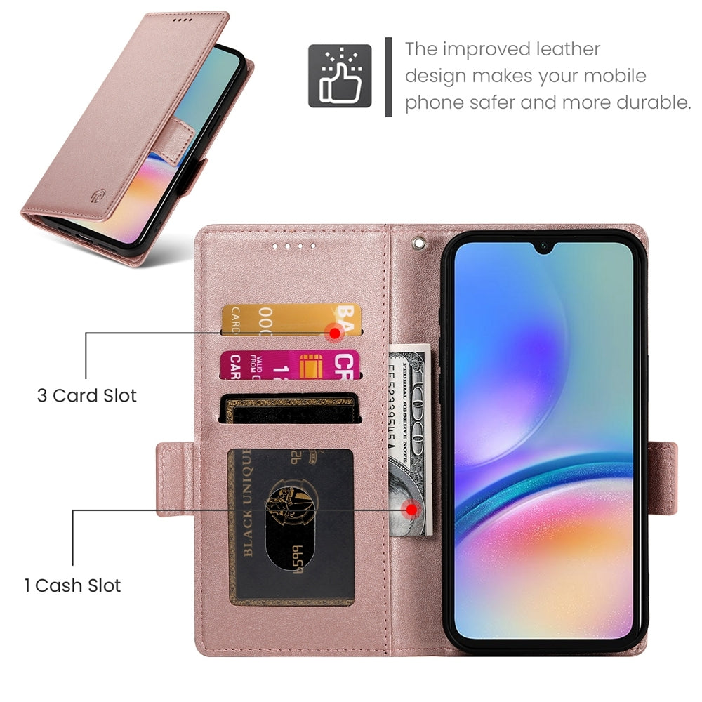 Samsung Galaxy A05s Magnetic Leather Wallet Case with Card Slots, Stand Function & Full Protection