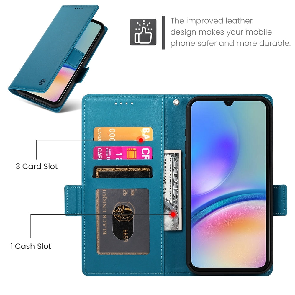 Samsung Galaxy A05s Magnetic Leather Wallet Case with Card Slots, Stand Function & Full Protection
