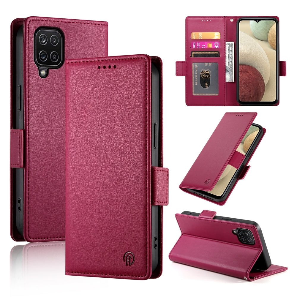 Samsung Galaxy M12 Magnetic Leather Wallet Case with Card Slots, Stand Function & Full Protection