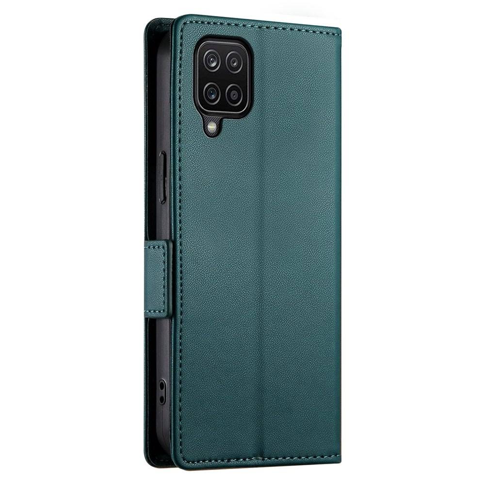 Samsung Galaxy M12 Magnetic Leather Wallet Case with Card Slots, Stand Function & Full Protection