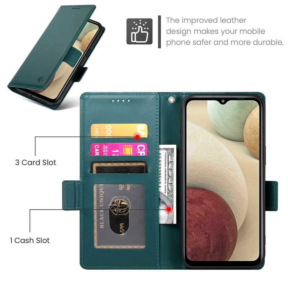 Samsung Galaxy A12 5G Magnetic Leather Wallet Case with Card Slots, Stand Function & Full Protection