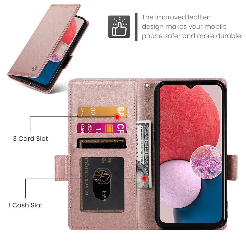 Samsung Galaxy A13 4G/5G Magnetic Leather Wallet Case with Card Slots, Stand Function & Full Protection