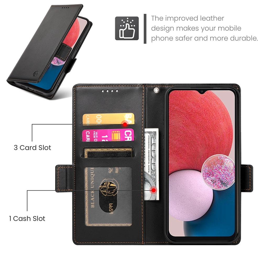 Samsung Galaxy A13 4G/5G Magnetic Leather Wallet Case with Card Slots, Stand Function & Full Protection
