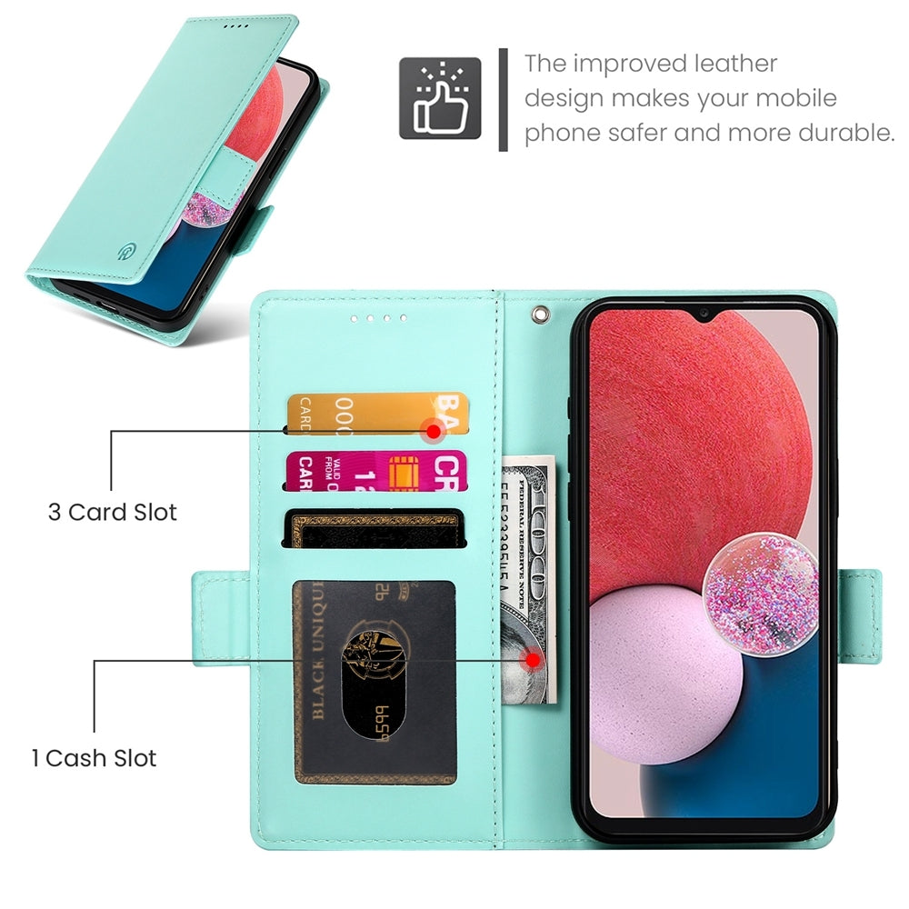 Samsung Galaxy A13 4G/5G Magnetic Leather Wallet Case with Card Slots, Stand Function & Full Protection