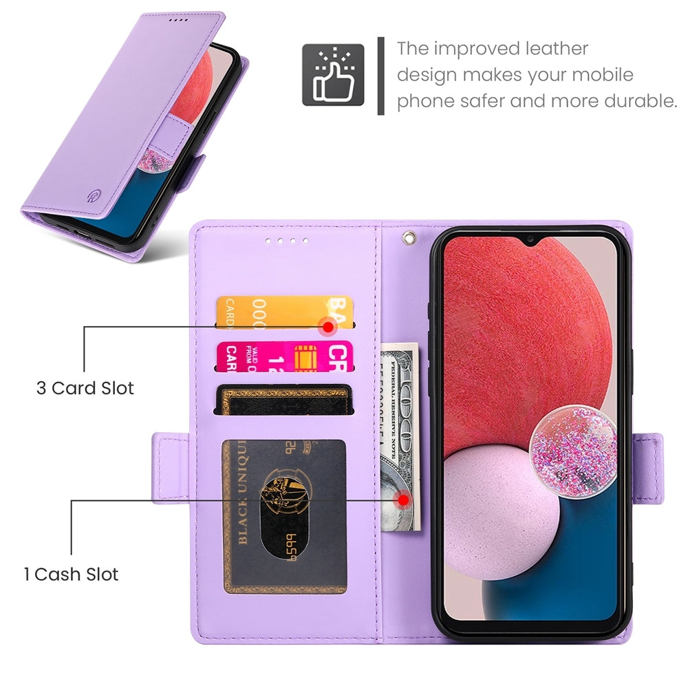 Samsung Galaxy A04s Magnetic Leather Wallet Case with Card Slots, Stand Function & Full Protection
