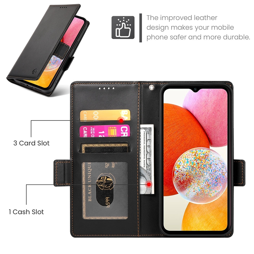 Samsung Galaxy A14 4G/5G Magnetic Leather Wallet Case with Card Slots, Stand Function & Full Protection