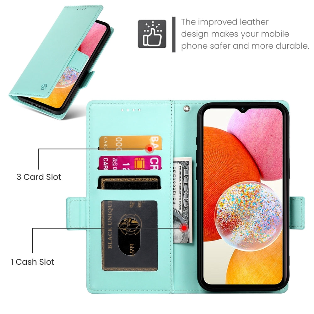 Samsung Galaxy A14 4G/5G Magnetic Leather Wallet Case with Card Slots, Stand Function & Full Protection