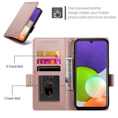 Samsung Galaxy A22 4G Magnetic Leather Wallet Case with Card Slots, Stand Function & Full Protection