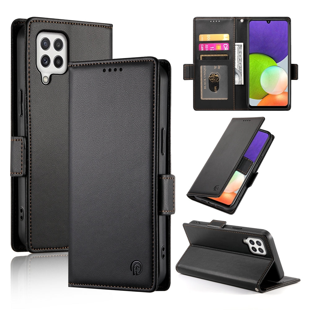 Samsung Galaxy A22 4G Magnetic Leather Wallet Case with Card Slots, Stand Function & Full Protection