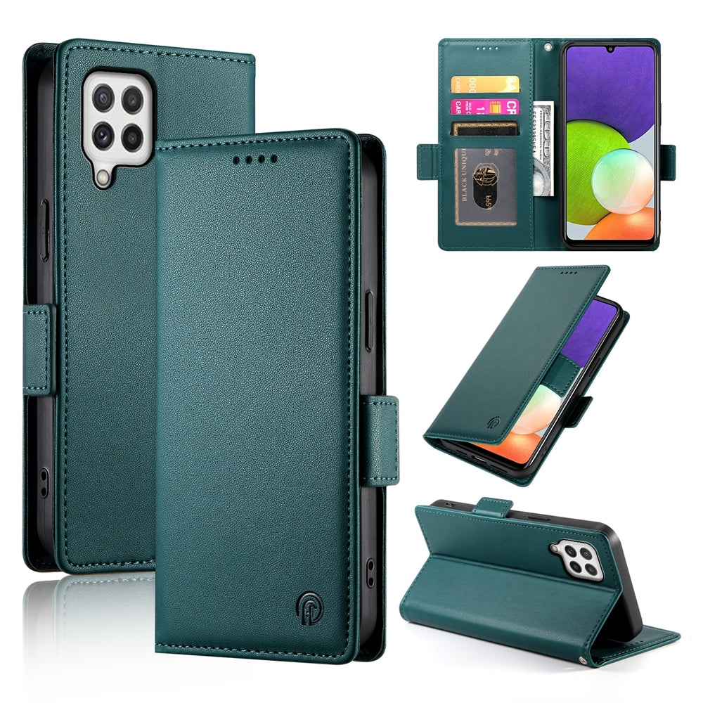 Samsung Galaxy A22 4G Magnetic Leather Wallet Case with Card Slots, Stand Function & Full Protection