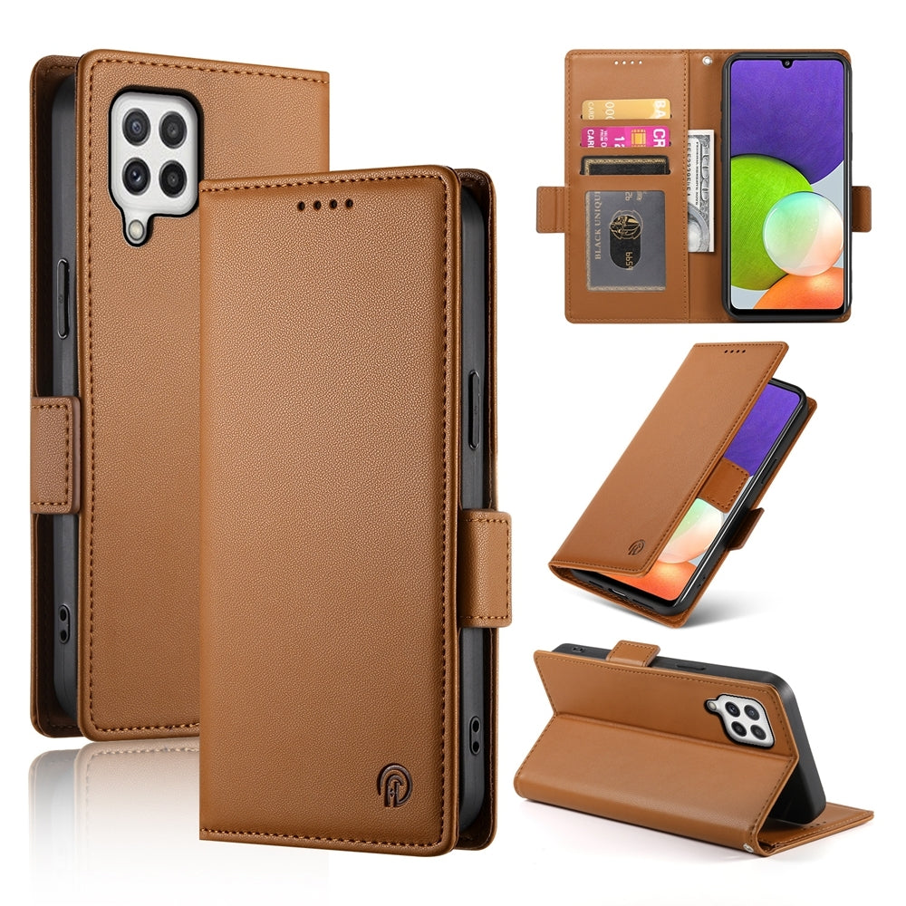 Samsung Galaxy A22 4G Magnetic Leather Wallet Case with Card Slots, Stand Function & Full Protection