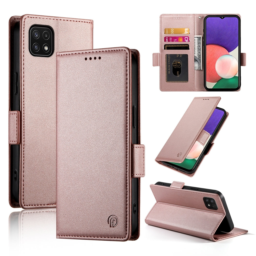 Samsung Galaxy A22 5G Magnetic Leather Wallet Case with Card Slots, Stand Function & Full Protection