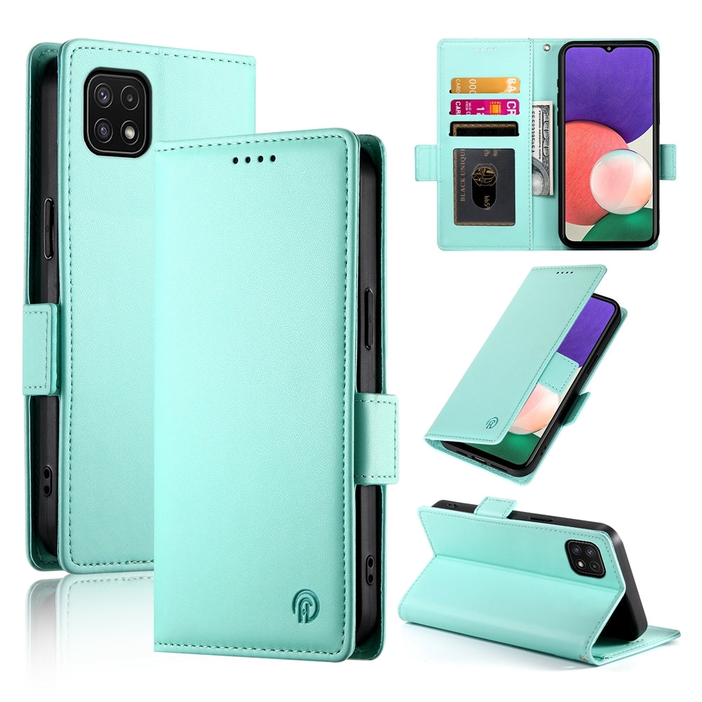 Samsung Galaxy A22 5G Magnetic Leather Wallet Case with Card Slots, Stand Function & Full Protection