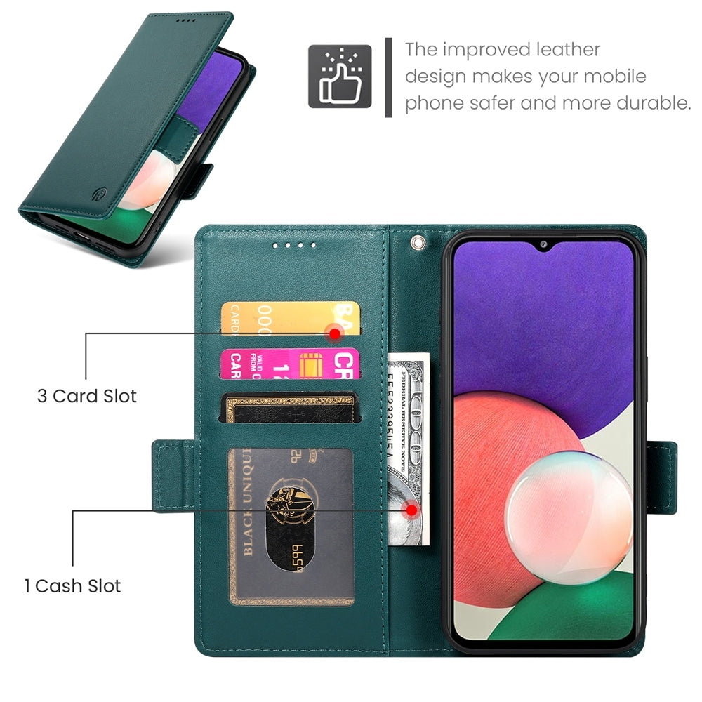 Samsung Galaxy F42 5G Magnetic Leather Wallet Case with Card Slots, Stand Function & Full Protection