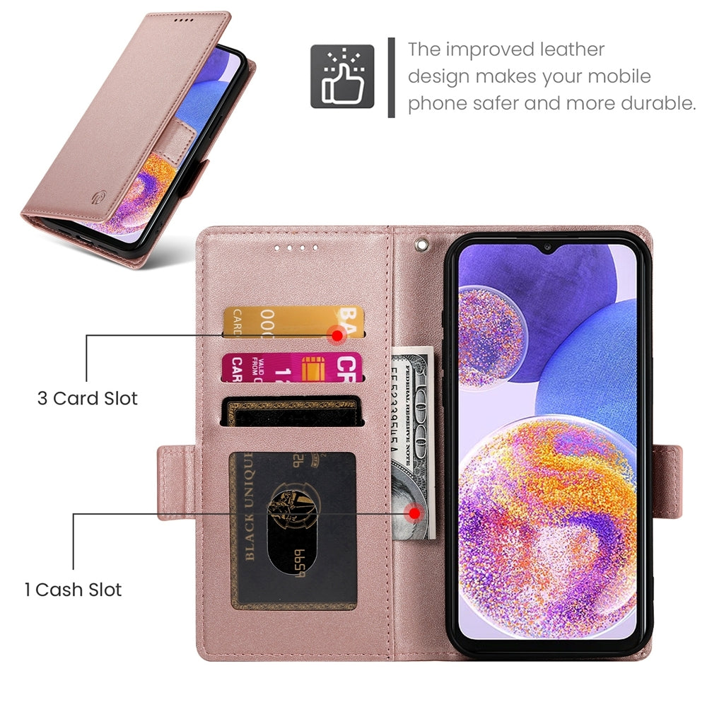 Samsung Galaxy A23 4G/5G Magnetic Leather Wallet Case with Card Slots, Stand Function & Full Protection