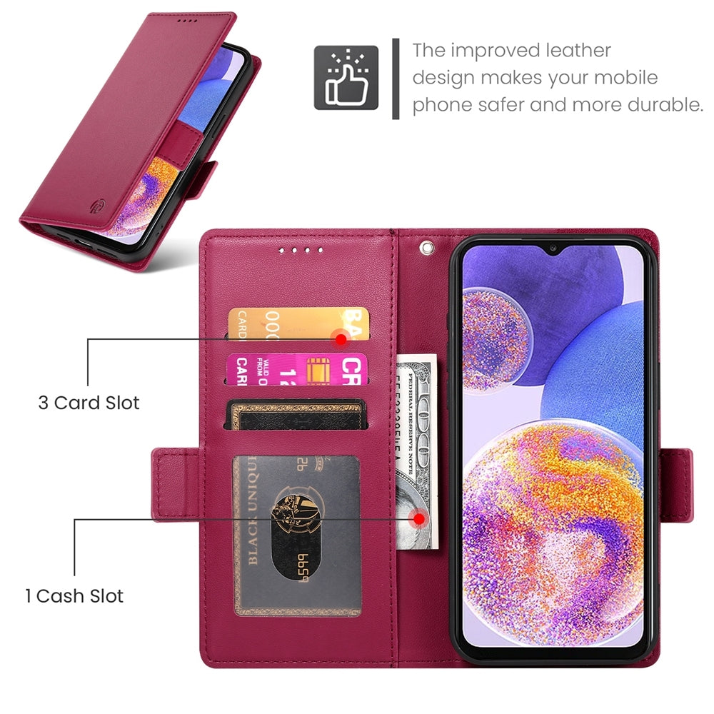 Samsung Galaxy A23 4G/5G Magnetic Leather Wallet Case with Card Slots, Stand Function & Full Protection