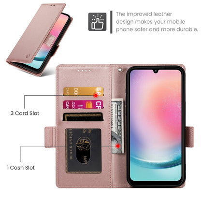 Samsung Galaxy A24 4G Global Magnetic Leather Wallet Case with Card Slots, Stand Function & Full Protection