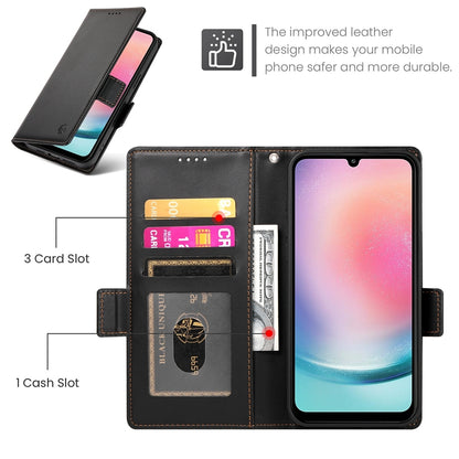 Samsung Galaxy A24 4G Global Magnetic Leather Wallet Case with Card Slots, Stand Function & Full Protection
