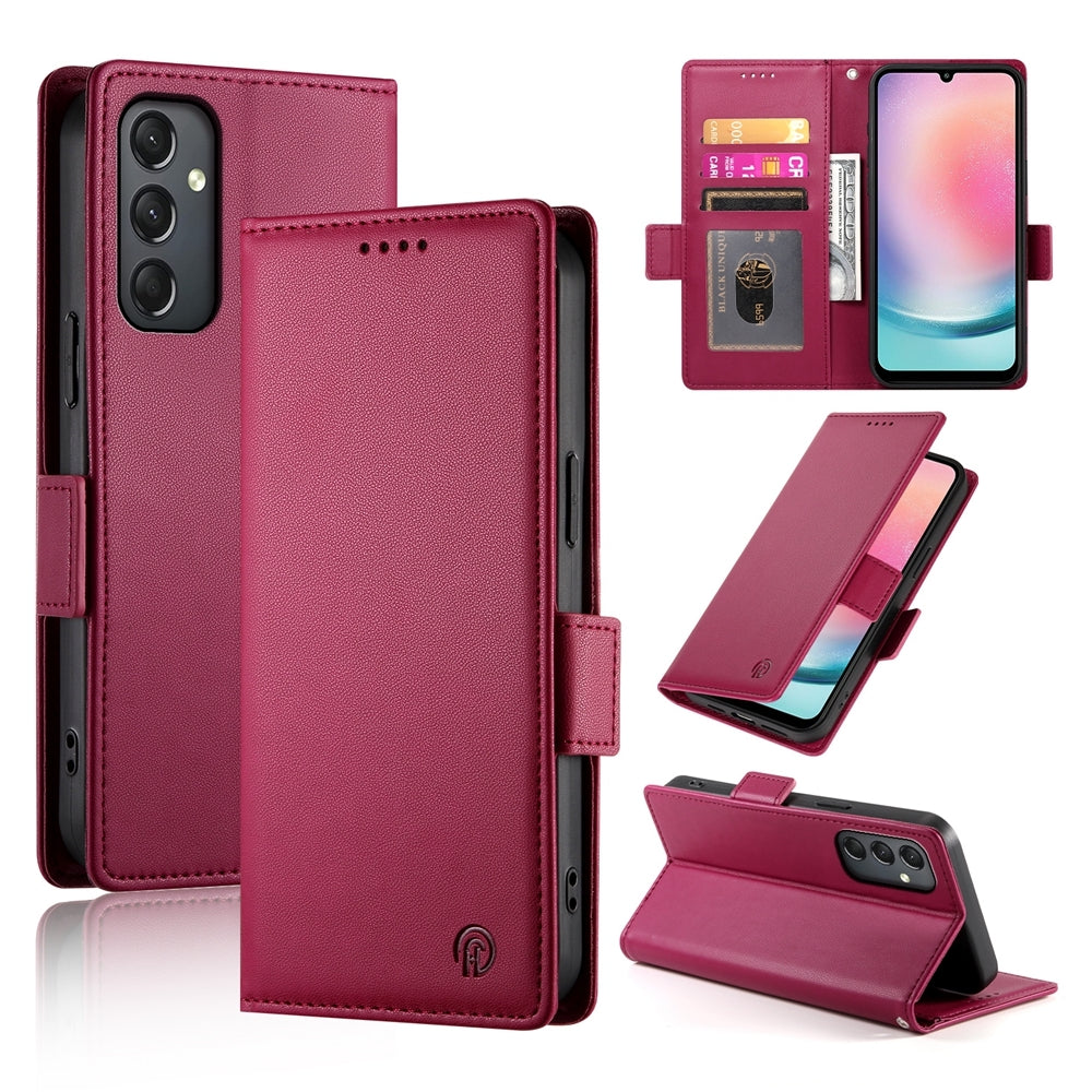 Samsung Galaxy A24 4G Global Magnetic Leather Wallet Case with Card Slots, Stand Function & Full Protection