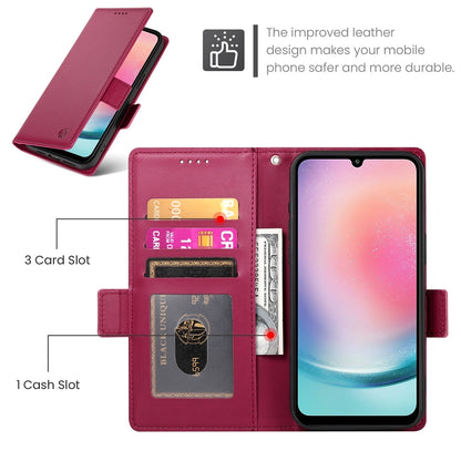 Samsung Galaxy A24 4G Global Magnetic Leather Wallet Case with Card Slots, Stand Function & Full Protection