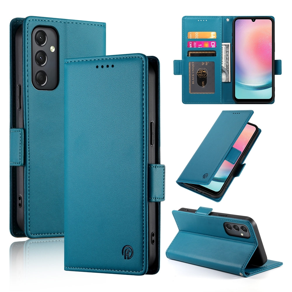 Samsung Galaxy A24 4G Global Magnetic Leather Wallet Case with Card Slots, Stand Function & Full Protection