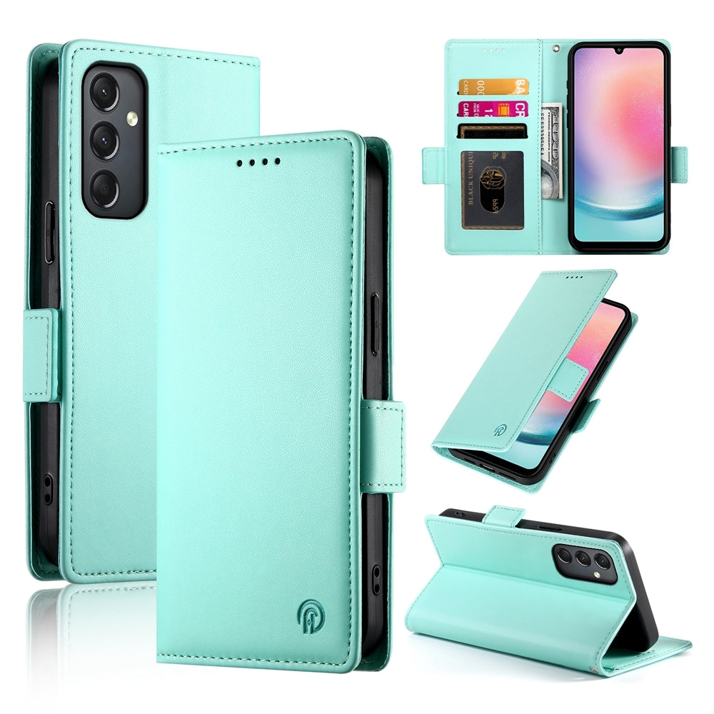Samsung Galaxy A24 4G Global Magnetic Leather Wallet Case with Card Slots, Stand Function & Full Protection
