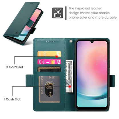 Samsung Galaxy A24 4G Global Magnetic Leather Wallet Case with Card Slots, Stand Function & Full Protection
