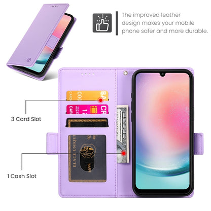 Samsung Galaxy A24 4G Global Magnetic Leather Wallet Case with Card Slots, Stand Function & Full Protection