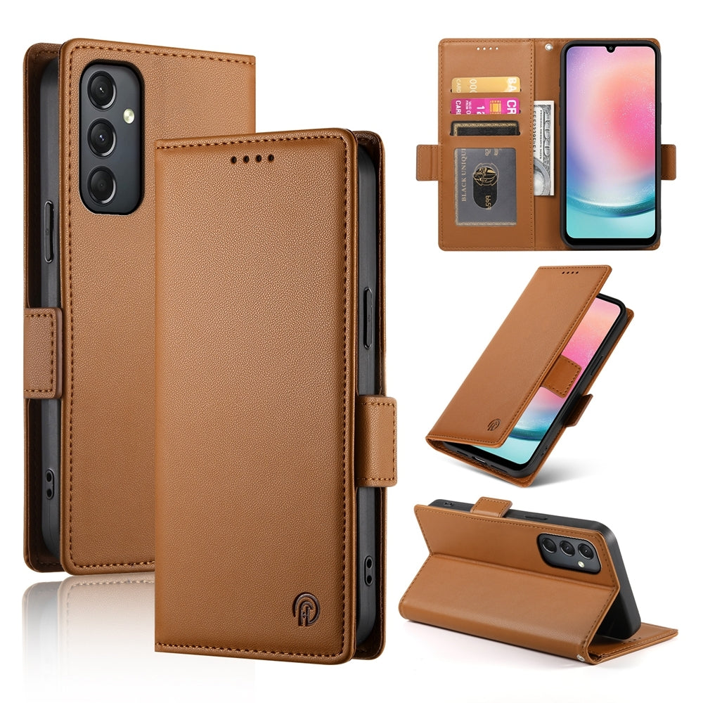 Samsung Galaxy A24 4G Global Magnetic Leather Wallet Case with Card Slots, Stand Function & Full Protection