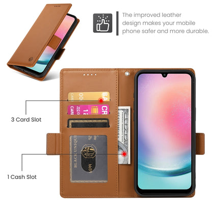 Samsung Galaxy A24 4G Global Magnetic Leather Wallet Case with Card Slots, Stand Function & Full Protection