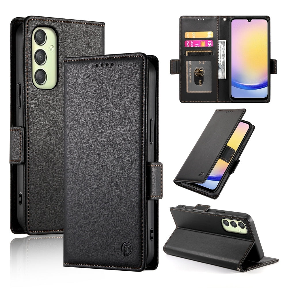 Samsung Galaxy A25 5G Global Magnetic Leather Wallet Case with Card Slots, Stand Function & Full Protection