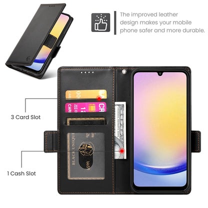 Samsung Galaxy A25 5G Global Magnetic Leather Wallet Case with Card Slots, Stand Function & Full Protection