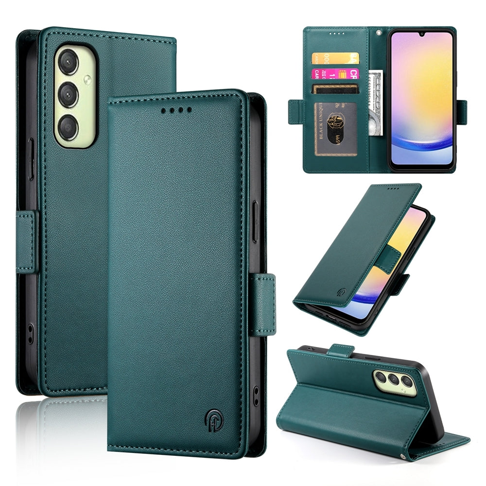 Samsung Galaxy A25 5G Global Magnetic Leather Wallet Case with Card Slots, Stand Function & Full Protection