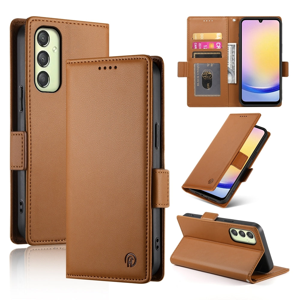 Samsung Galaxy A25 5G Global Magnetic Leather Wallet Case with Card Slots, Stand Function & Full Protection