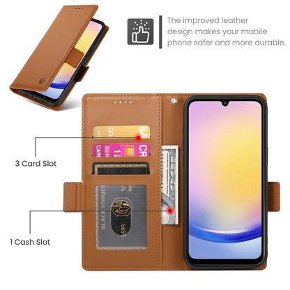 Samsung Galaxy A25 5G Global Magnetic Leather Wallet Case with Card Slots, Stand Function & Full Protection