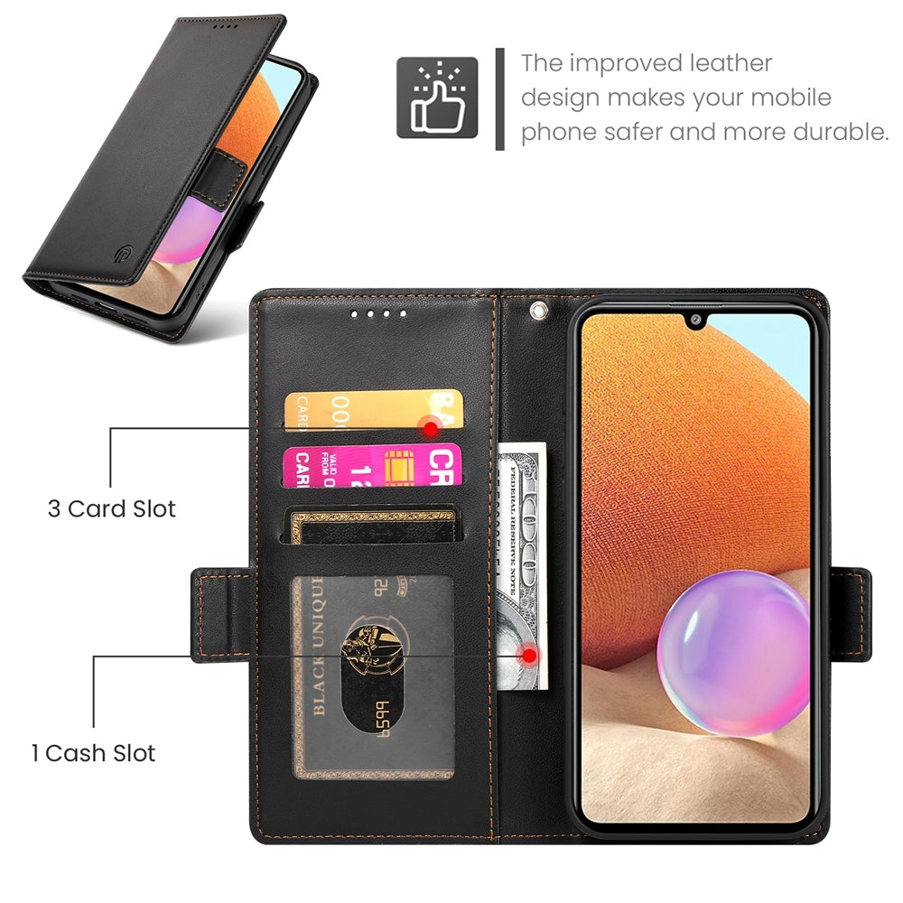 Samsung Galaxy A32 4G Magnetic Leather Wallet Case with Card Slots, Stand Function & Full Protection