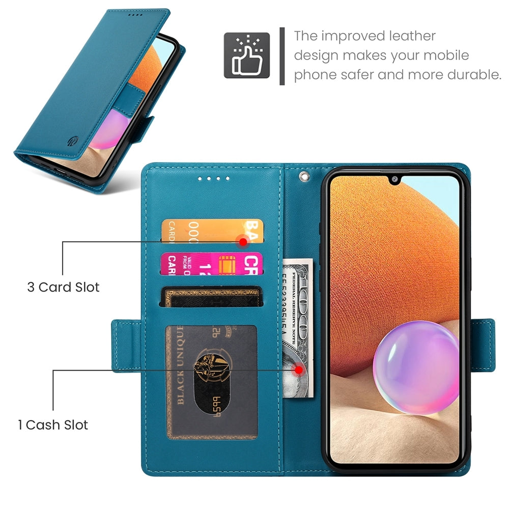 Samsung Galaxy A32 4G Magnetic Leather Wallet Case with Card Slots, Stand Function & Full Protection