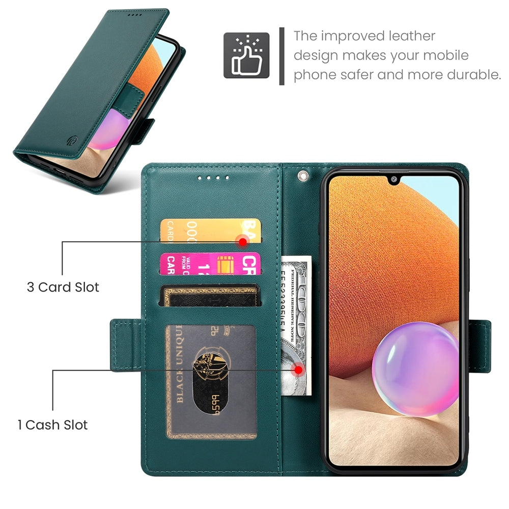Samsung Galaxy A32 4G Magnetic Leather Wallet Case with Card Slots, Stand Function & Full Protection
