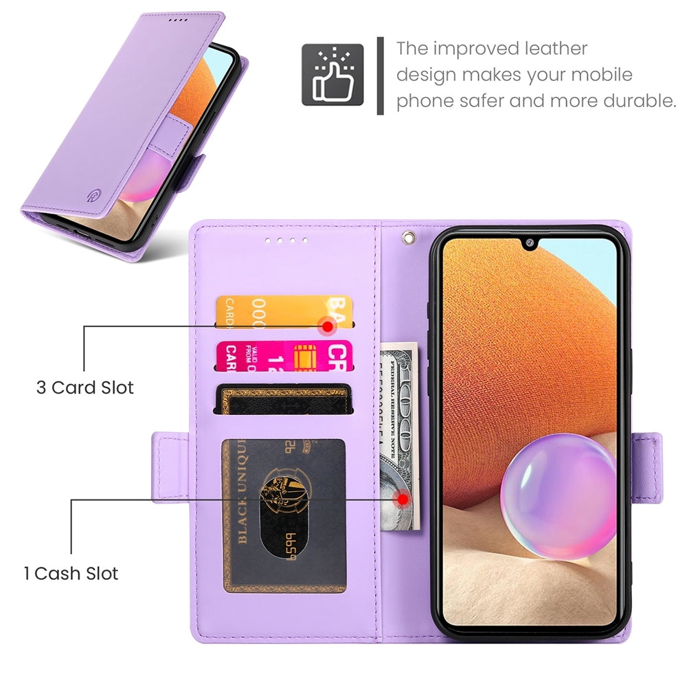 Samsung Galaxy A32 4G Magnetic Leather Wallet Case with Card Slots, Stand Function & Full Protection