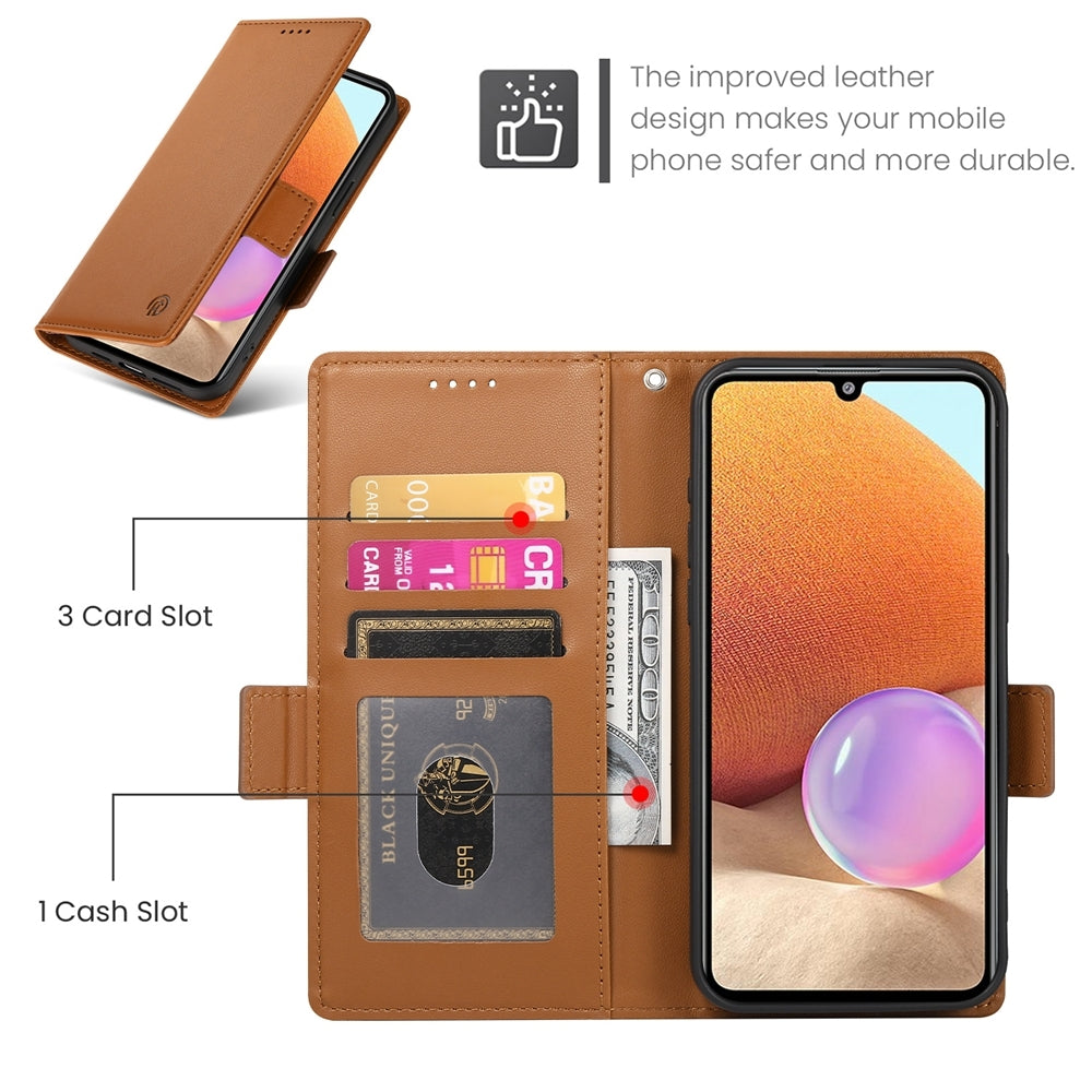 Samsung Galaxy A32 4G Magnetic Leather Wallet Case with Card Slots, Stand Function & Full Protection