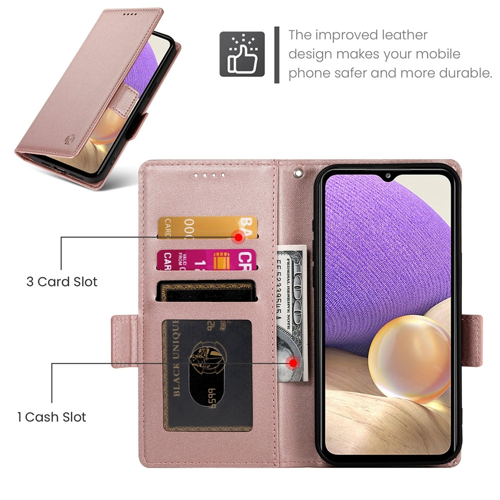 Samsung Galaxy A32 5G Magnetic Leather Wallet Case with Card Slots, Stand Function & Full Protection