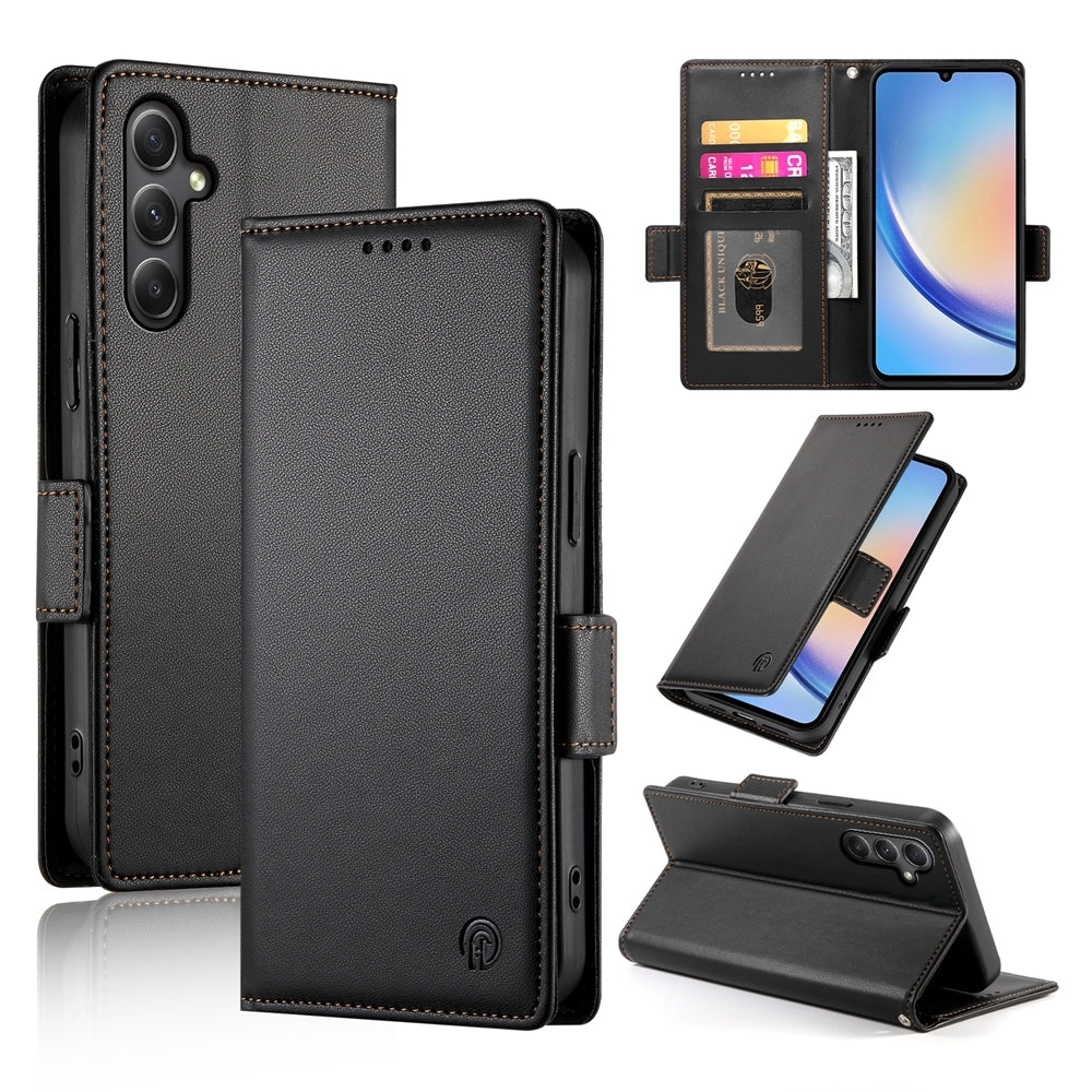 Samsung Galaxy A34 5G Magnetic Leather Wallet Case with Card Slots, Stand Function & Full Protection