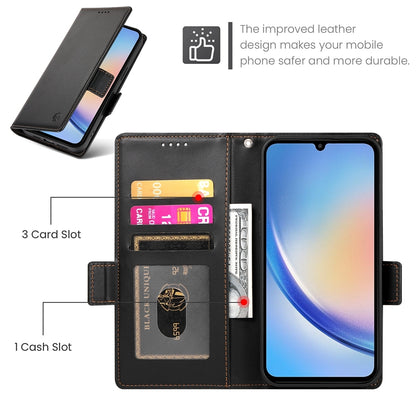 Samsung Galaxy A34 5G Magnetic Leather Wallet Case with Card Slots, Stand Function & Full Protection