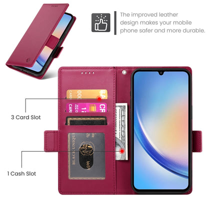 Samsung Galaxy A34 5G Magnetic Leather Wallet Case with Card Slots, Stand Function & Full Protection