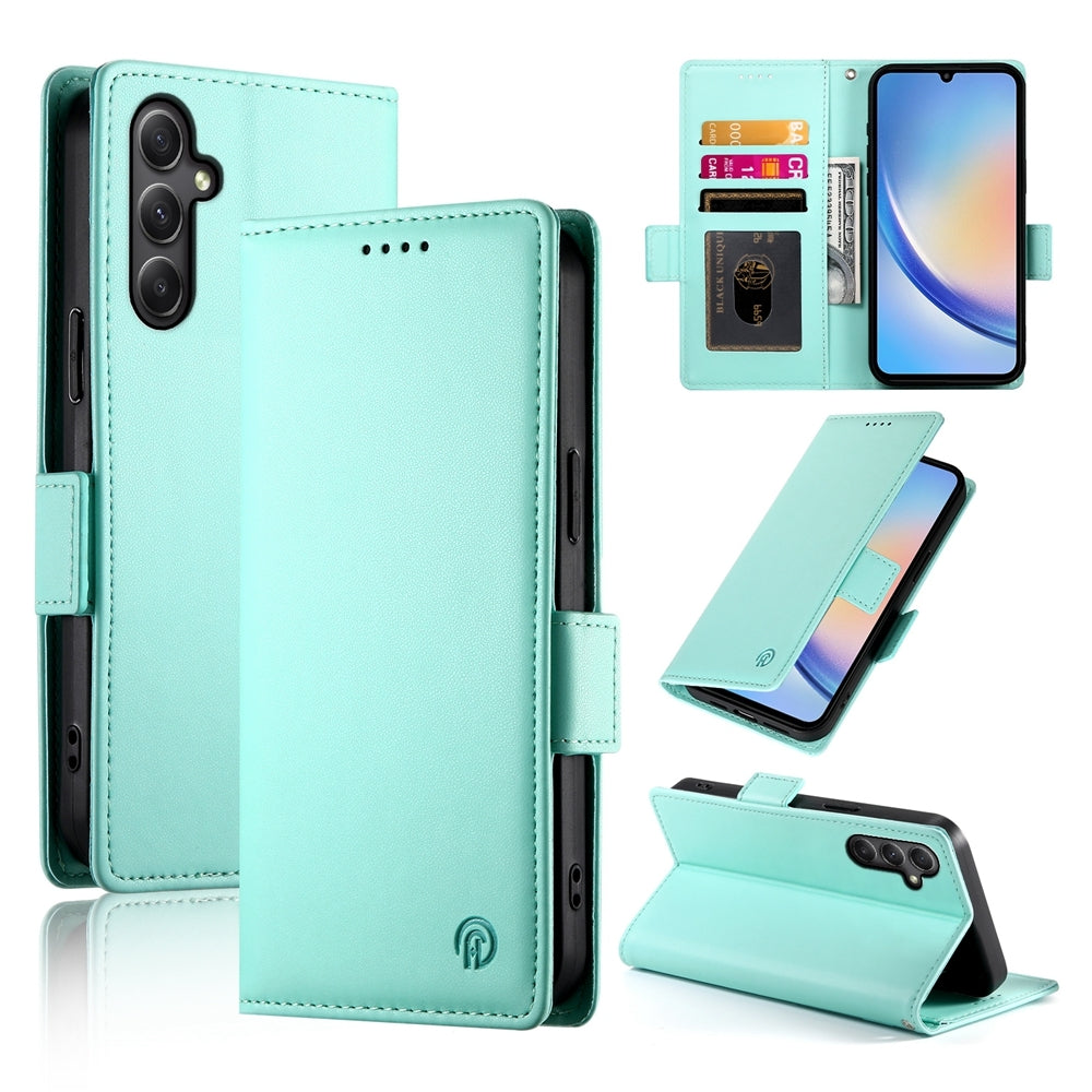 Samsung Galaxy A34 5G Magnetic Leather Wallet Case with Card Slots, Stand Function & Full Protection