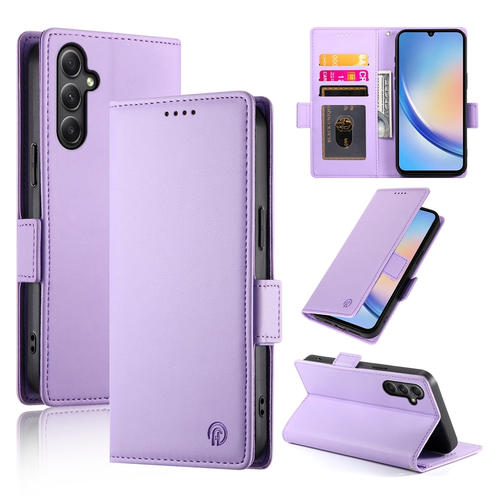Samsung Galaxy A34 5G Magnetic Leather Wallet Case with Card Slots, Stand Function & Full Protection