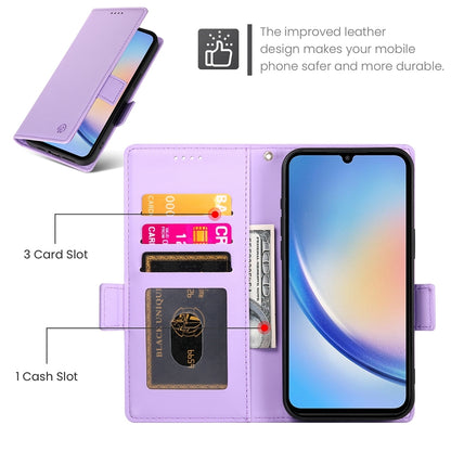 Samsung Galaxy A34 5G Magnetic Leather Wallet Case with Card Slots, Stand Function & Full Protection