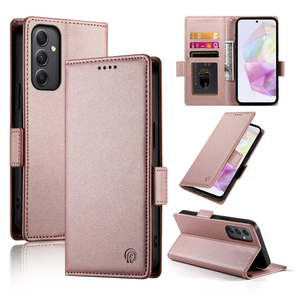 Samsung Galaxy A35 5G Magnetic Leather Wallet Case with Card Slots, Stand Function & Full Protection