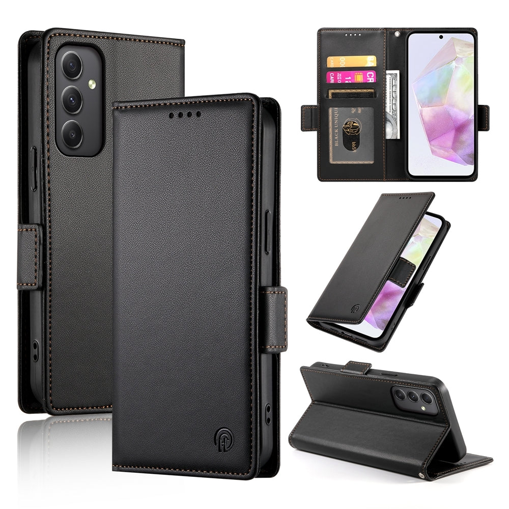 Samsung Galaxy A35 5G Magnetic Leather Wallet Case with Card Slots, Stand Function & Full Protection